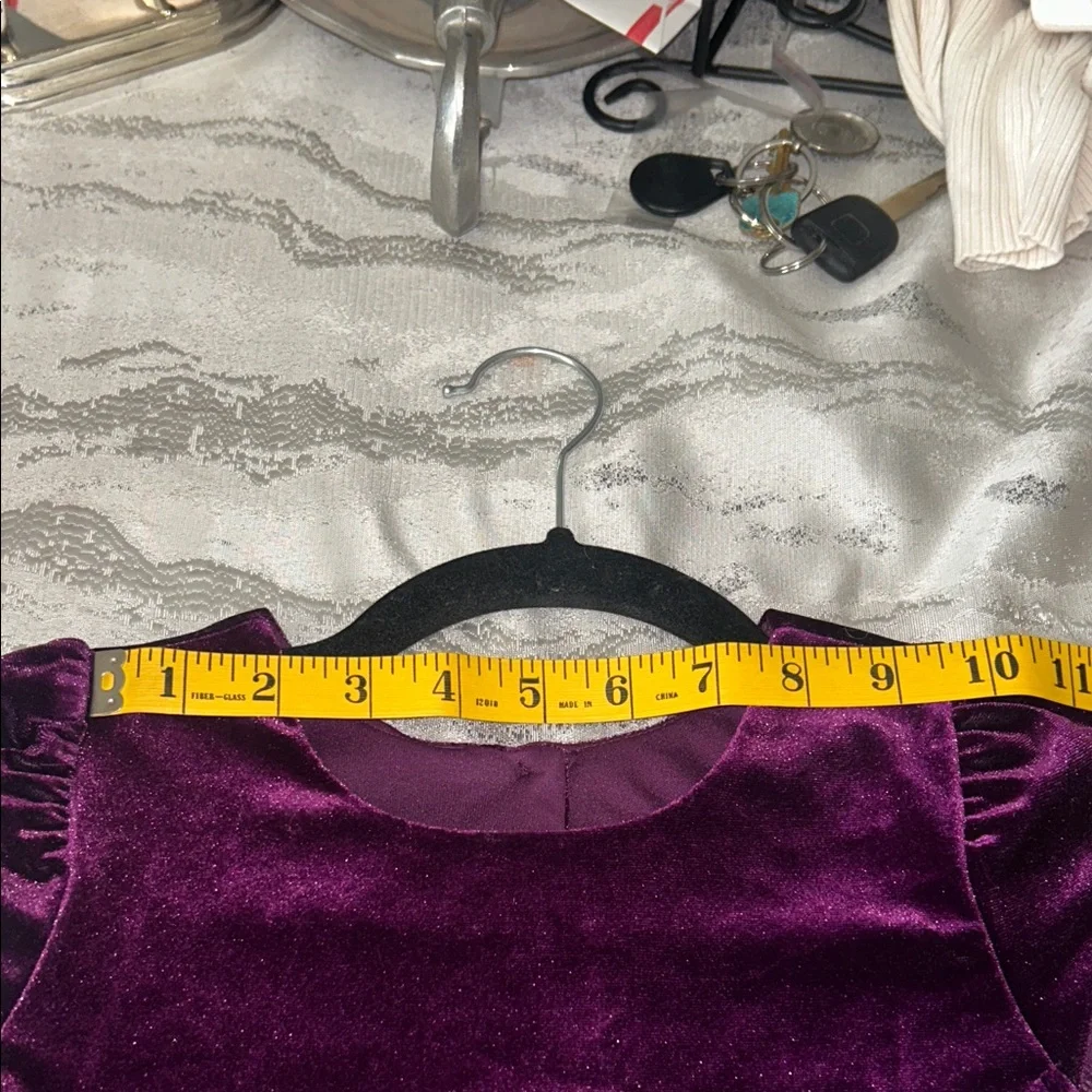 Jona Michelle Velvet and Lace Purple Kids Dress - Picture 7 of 15